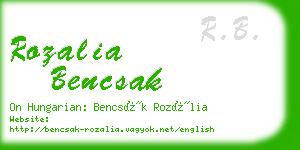 rozalia bencsak business card